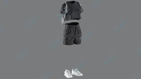 images/goods_img/20210312/Women's Shorts with Tshirt, Sneakers and Backpack 10 3D/2.jpg